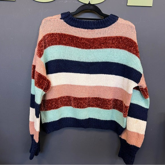 La Miel Striped Chenille Sweater Size S/M