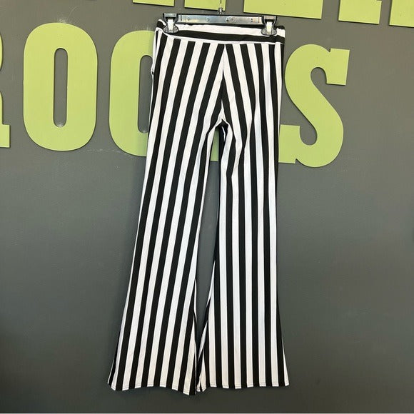 Pinstripe Flare Stretch Pants Large