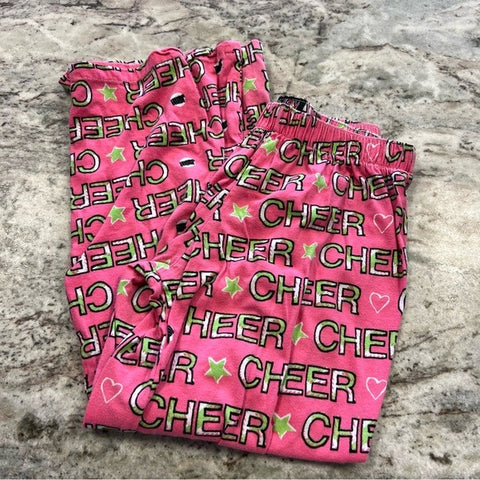 Girls Pink Cheer Lounge Pajama Pants Youth Medium