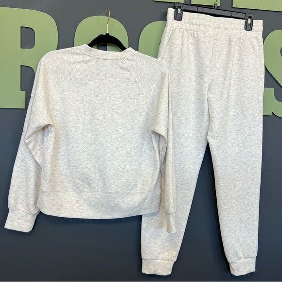 RBX Cream Pullover + Jogger Loungewear Set Small