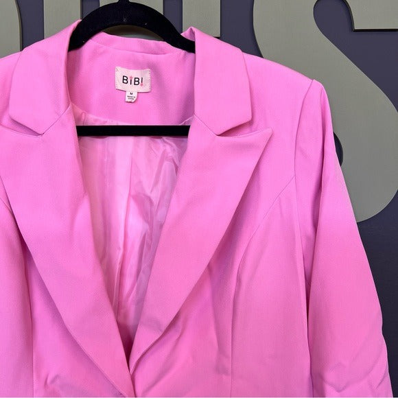 BiBi Bubblegum Pink Long Suit Blazer Size Women’s Medium