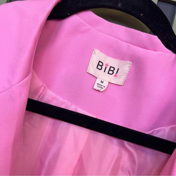 BiBi Bubblegum Pink Long Suit Blazer Size Women’s Medium