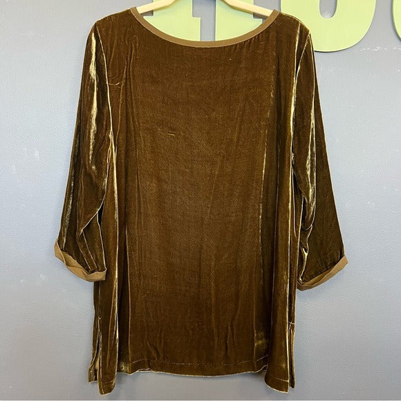 J. Jill Velvet + Silk Tunic Top Size Large Petite