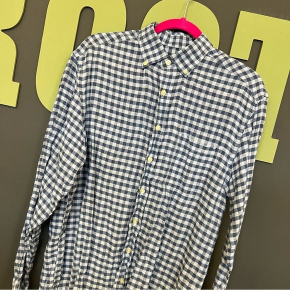 Vineyard Vines Linen Gingham Long Sleeve Button Down Top Medium