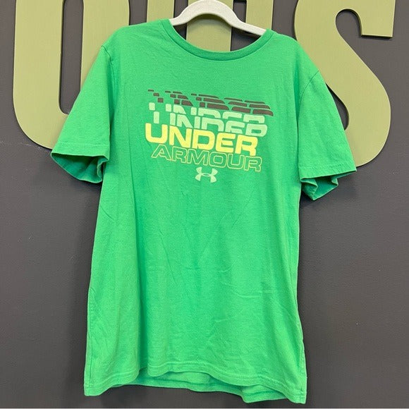 Under Armour Green Loose Fit Stacked Graphic Tee Size Youth XL