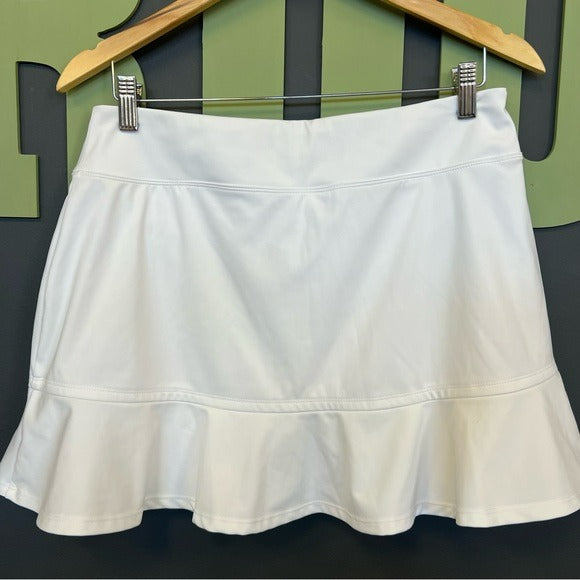 Tommy Bahama White Ruffle Golf Skirt Size Large