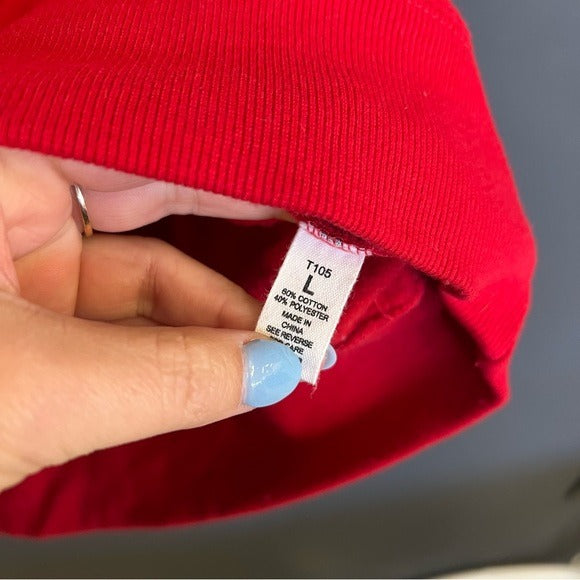 Reflex Cropped Boxy Red Sweatshirt Large