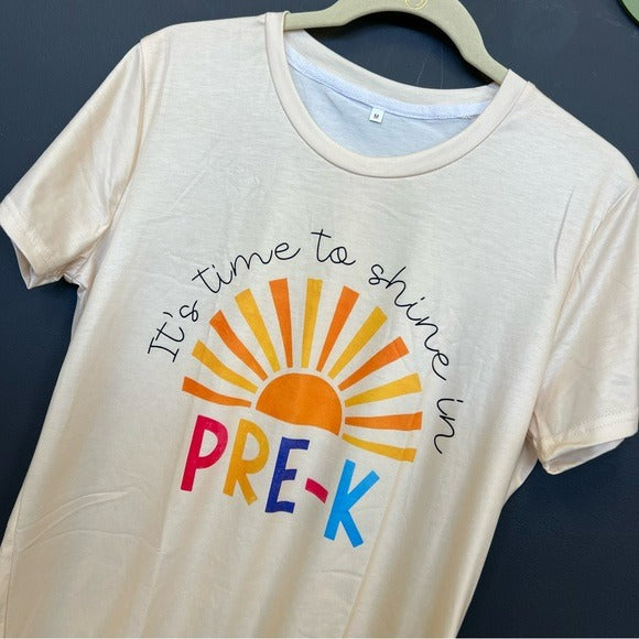 NEW Pre-K Fun Bright Teacher T-Shirt Size Medium