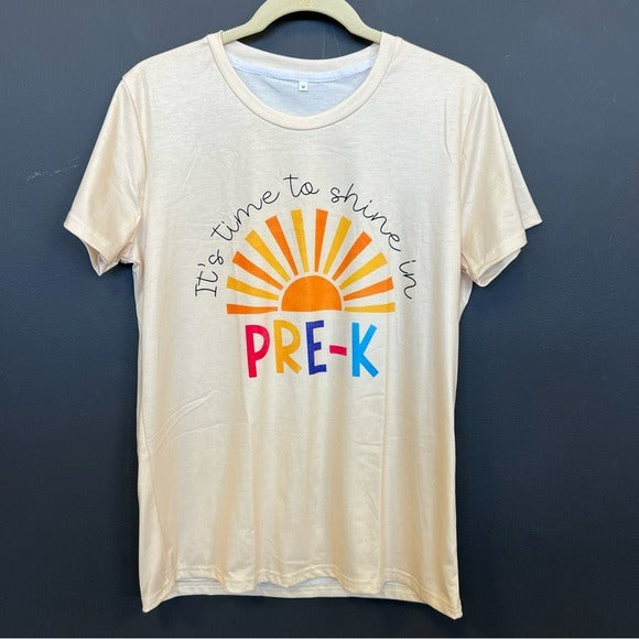 NEW Pre-K Fun Bright Teacher T-Shirt Size Medium