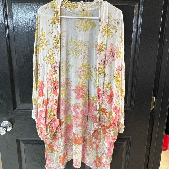 Billabong Floral Kimono Swim Coverup Oversized Size S/M