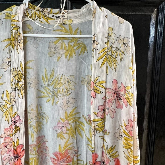 Billabong Floral Kimono Swim Coverup Oversized Size S/M