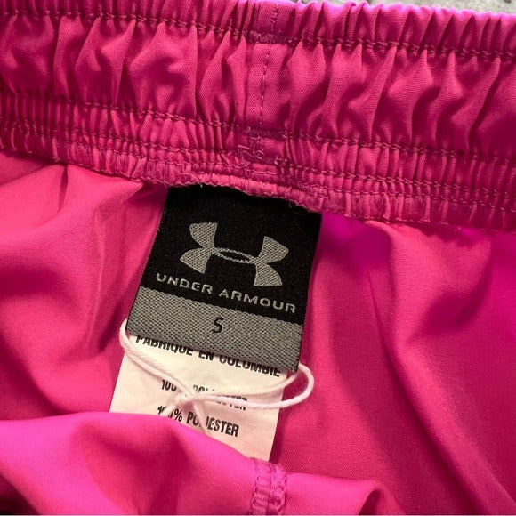 UA Under Armour Girls Pink + Orange Athletic Shorts Size 5