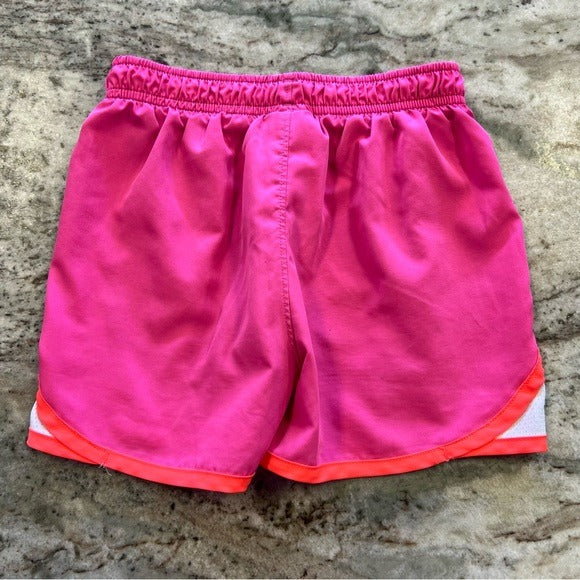 UA Under Armour Girls Pink + Orange Athletic Shorts Size 5