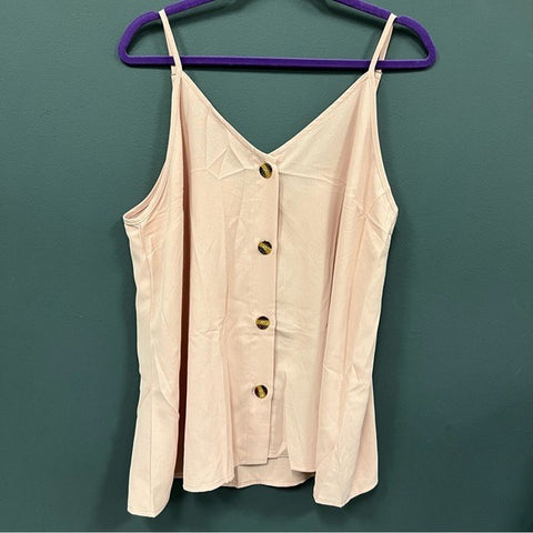 Light Blush Button Front Tank Top Size XL