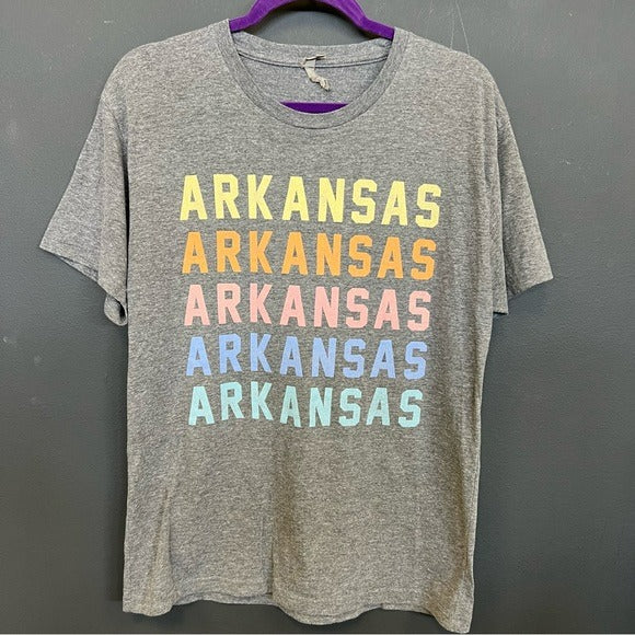 Charlie Southern Stacked Arkansas Rainbow Short Sleeve Graphic Tee Medium