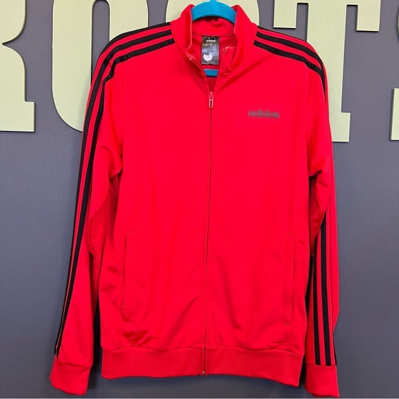 Adidas Men’s Red + Black Full Zip Tricot Track Jacket Small