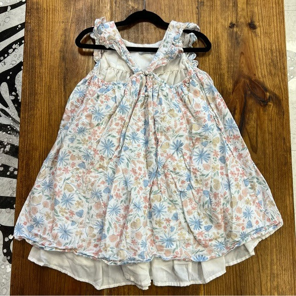 Shabby Chic Girls Boho Floral Lined Ruffle Dress Size 7