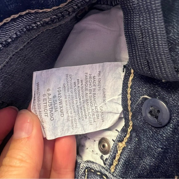 Wrangler 20X Dark Wash Boys Bootcut Jeans Size 6 Slim