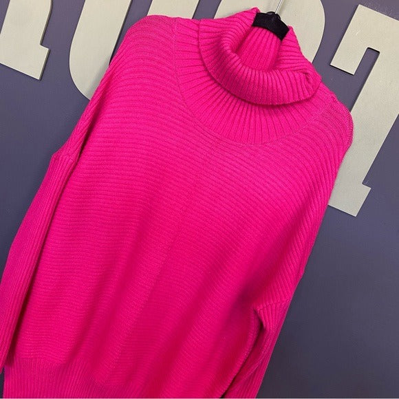 NWT Hot Pink Thick Turtleneck Sweater Dress Small