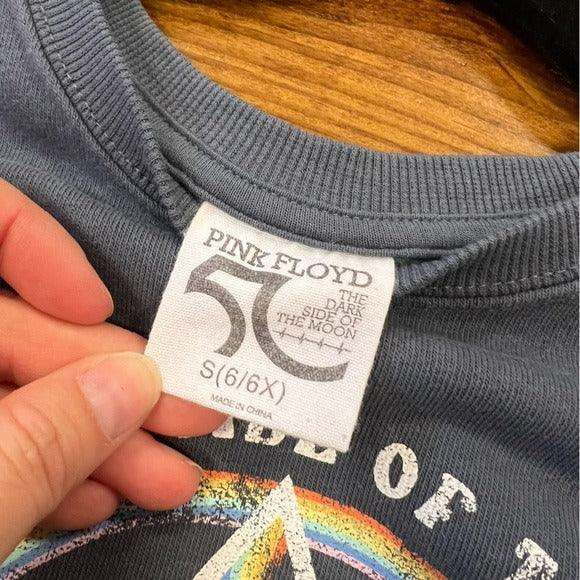 Pink Floyd Girls Cropped Sweatshirt Size 6/6X