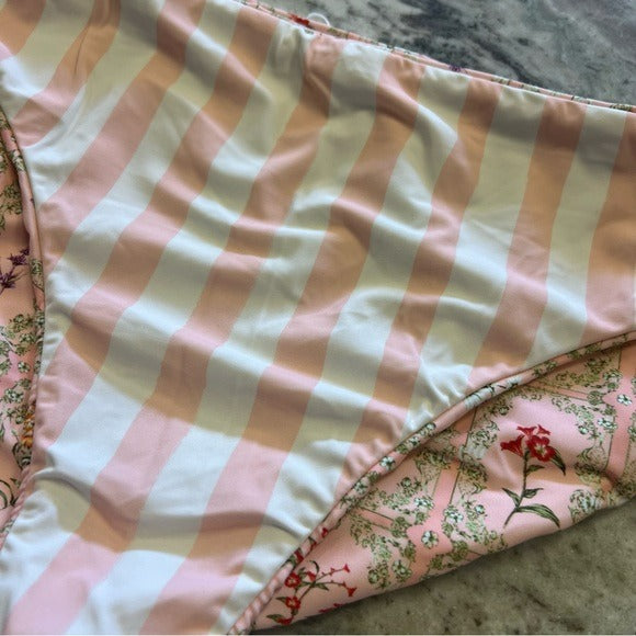 NEW Aguabendita Reversible Swim Bottoms Floral Pastel Pink Size 2XL