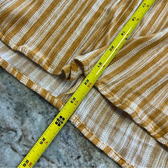 Mustard Striped Embroidered Tank Top Size Medium