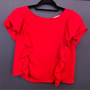 She + Sky Ruffle Sleeve Blouse Size Small