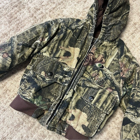 Russell Outdoors Camoflauge Hooded Fleece Coat Boys Size Small