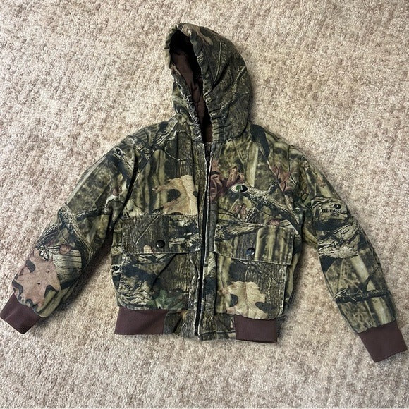 Russell Outdoors Camoflauge Hooded Fleece Coat Boys Size Small