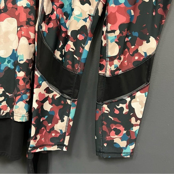 NWOT Xersion Athletic Set Leggings + Jacket Abstract Print