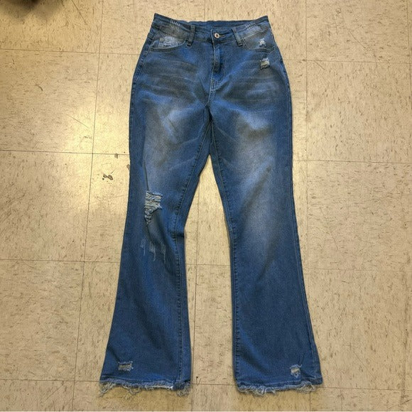 Distressed Flare Jeans Size Medium