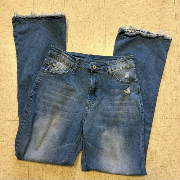 Distressed Flare Jeans Size Medium