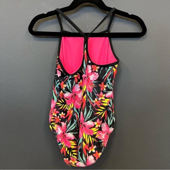 Hurley Girls One Piece Floral Swimsuit Size 5/6