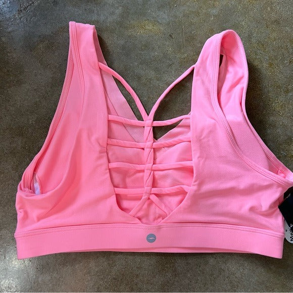 NWT Avia Pink Sports Bra Braided Back Size Large