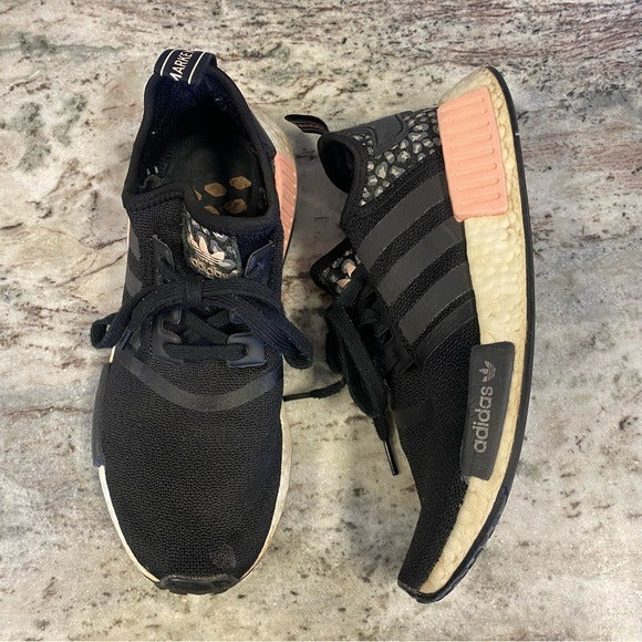 Adidas Women’s NMD R1 Leopard Print Black + Pink Sneakers Size 9