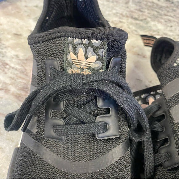 Adidas Women’s NMD R1 Leopard Print Black + Pink Sneakers Size 9