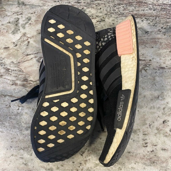 Adidas Women’s NMD R1 Leopard Print Black + Pink Sneakers Size 9