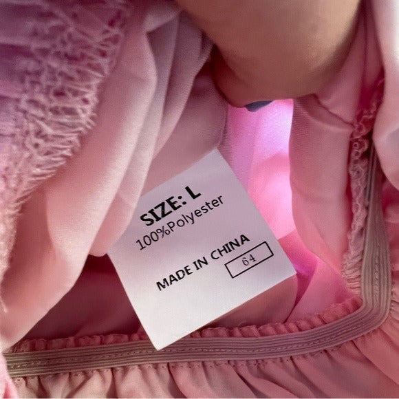 Pink + Orange Ikat Tie Sleeve Romper Size Large