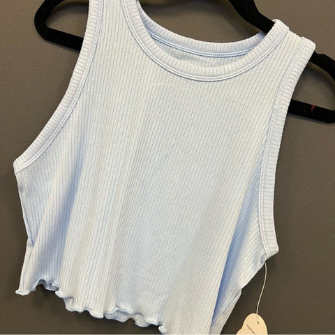 NWT Light Blue Light Blue Tween Cropped Tank Top Size Youth Large 10/12