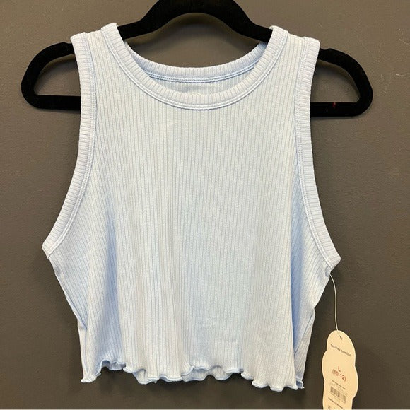 NWT Light Blue Light Blue Tween Cropped Tank Top Size Youth Large 10/12