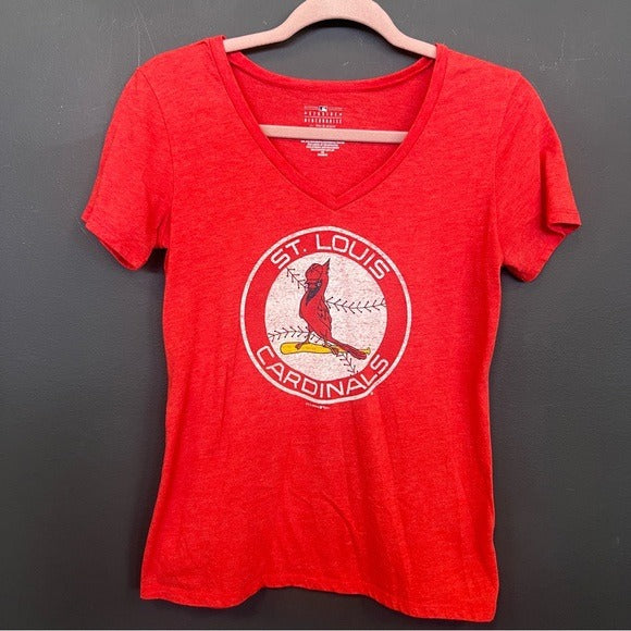 St. Louis Cardinals Red V-Neck Short Sleeve Graphic Tee Size XS