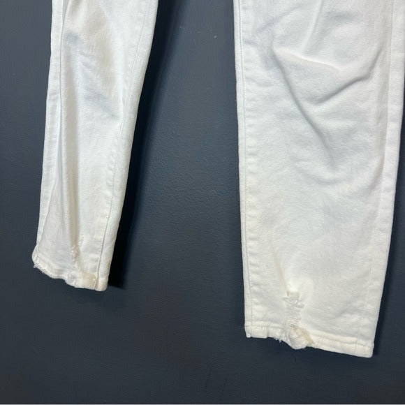 Risen White Button Fly Skinny Jeans Size 26