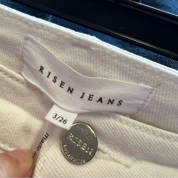 Risen White Button Fly Skinny Jeans Size 26