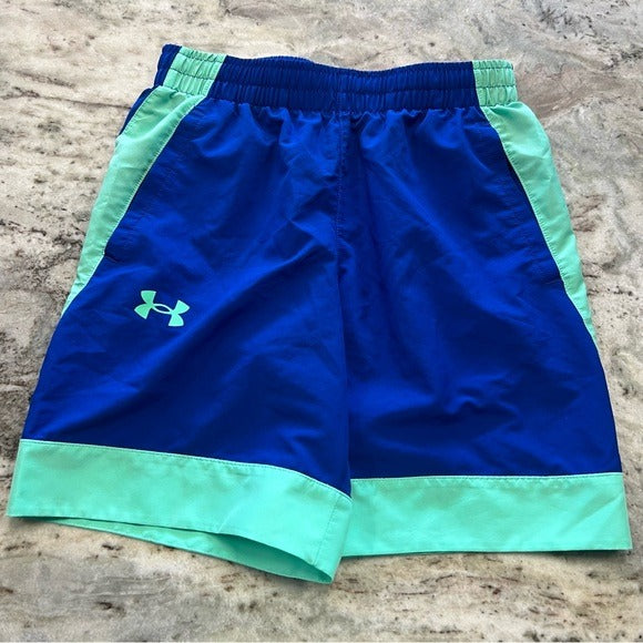 Under Armour UA Royal + Mint Loose Fit Athletic Shorts Size Youth Medium