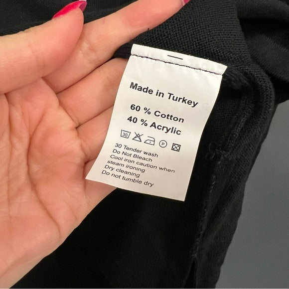 Angel Star Graphic Long Sleeve Black Top