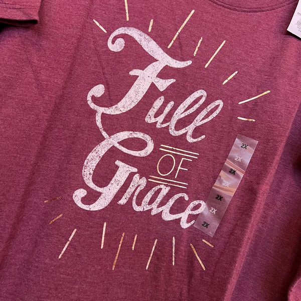 NWT Sonoma Full of Grace Maroon Casual Graphic Tee Size 2XL