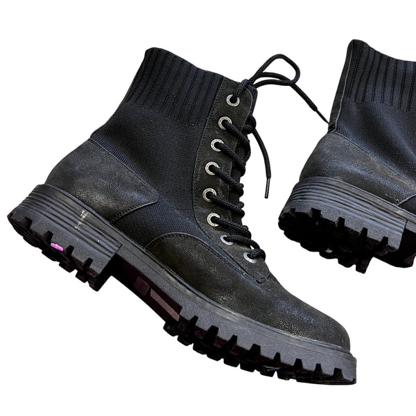 NWT Blowfish Malibu Reilly Lace Up Black Combat Boots Size 10
