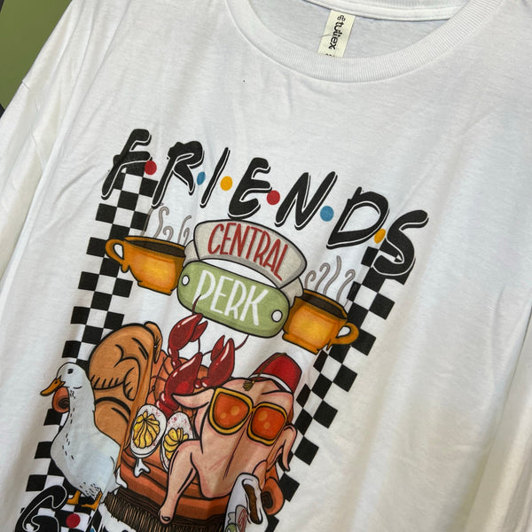 Friendsgiving Central Perk Long Sleeve Thanksgiving Graphic Tee L