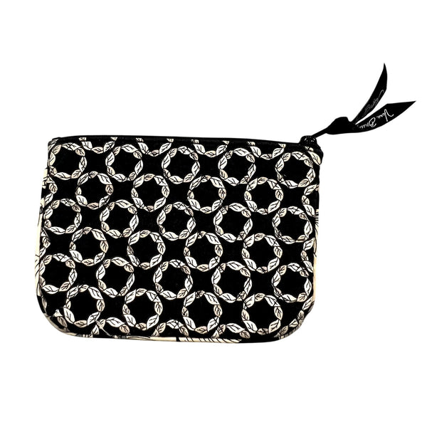 Vera Bradley Camellia Cotton Makeup Bag in Black + White Pattern