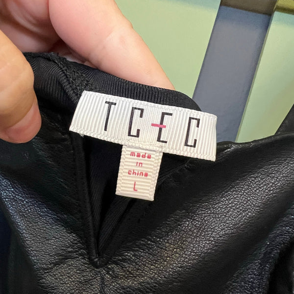 TCEC Boutique Faux Leather Bodysuit Large